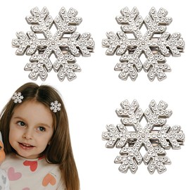 Christmas Snowflake Hair Clips for Women Girls Rhinestone Hair Clip for Teen Girls Snowflake Hair Pins for Curly Hair Duckbill Hair Clips for Hair Accessories Headwear for Women Hair Clip 3Pcs