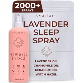 Ayadara Namaste Bed & Linen Mist - Lavender Pillow Spray for Calm Sleep, 2000+ Uses