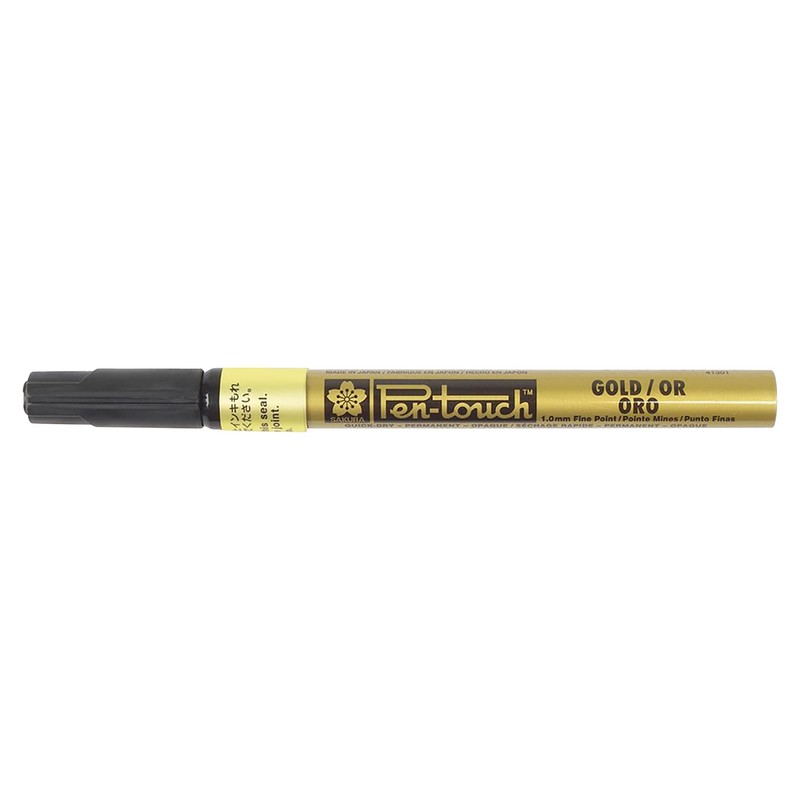 SAKURA Pen-Touch Marker fein, Lackfarbe, goldfarben, 0,02 x 4,9 x