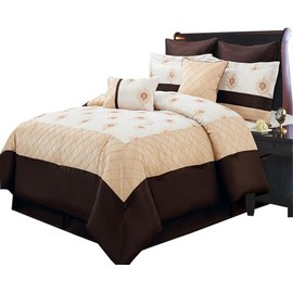 Royal Tradition 8pc Madison Comforter Set (King Size) Includes: Comforter, Bed Skirt, Pillow Shams, Decorative Pillows