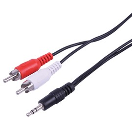 3.5MM STEREO TO 2X PHONO 5M, Audio & Video Cable Assemblies QTY X 1