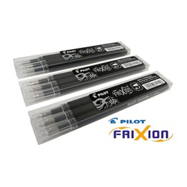 Frixion Erasable Pens, Bundle of 9 Refill Black Gel Ink Fine Point 07