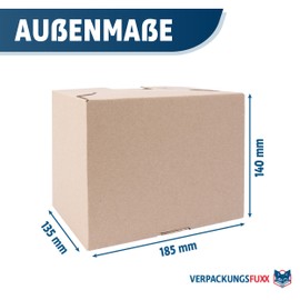 Shipping Box Small Pack of 100 | Parcel with Automatic Base | Brown Boxes for Posting Outer Dimensions 185 x 135 x 140 mm | Folding Box for Shipping