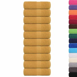 vidaXL Guest Towels, Pack of 10, Golden 30 x 50 cm, 360 g/m², 100% Cotton, Guest Towel, Bath Towel, Bath Towel Set, Hand Towel, Face Towel, Hand Wash Cloth