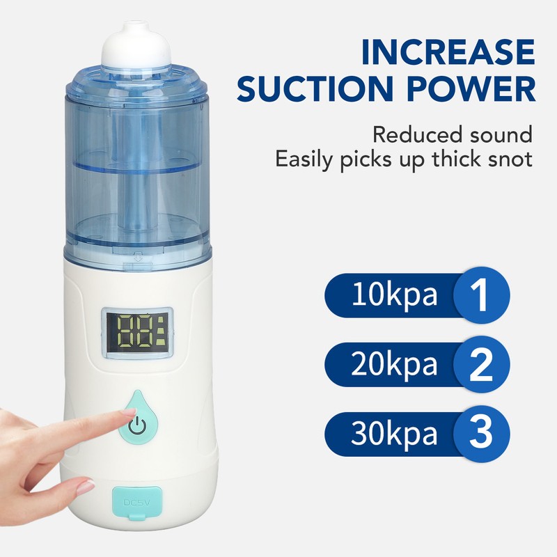 Infant Nose Aspirator Adjustable 3 Gears LED Display USB Charging