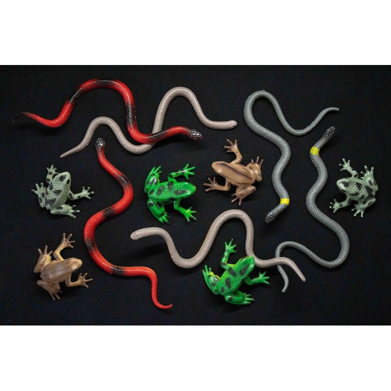 Miniblings 12 x snake frogs lizards salamander animal figures, standing