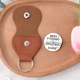 Guqqeuc Funny Mummy Mum Birthday Gifts for Mom Mam Best Mum Ever Keyring Gift for Mummy Thank You Gifts for Mammy Mommy Retirement Gift for Mom Mam Presents from Daughter Son Mama Pocket Coin