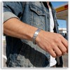 Xusamss Mens Cuban Link Bracelet Stainless Steel Double Layer Chain