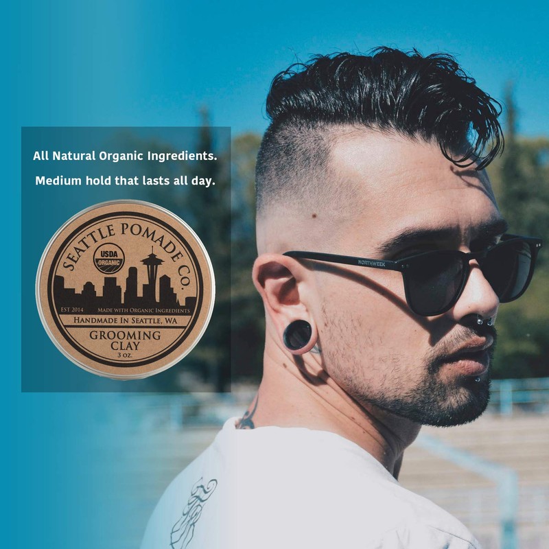 Seattle Pomade Co. Grooming Clay for Hair - USDA Certified,