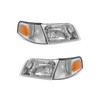AXLAHA for 1998-2011 Ford Crown Victoria Headlights Chrome Pair