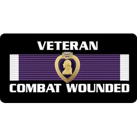 Purple Heart Veteran Combat Wounded Photo License Plate
