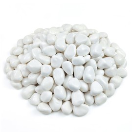 FANTIAN 5 lbs White Pebbles for Indoor Plants, 1-2 Inch White River Rocks for Plants Indoor, Decorative Polished Stones for Landscaping Vase Fish Tank and Outdoor Garden