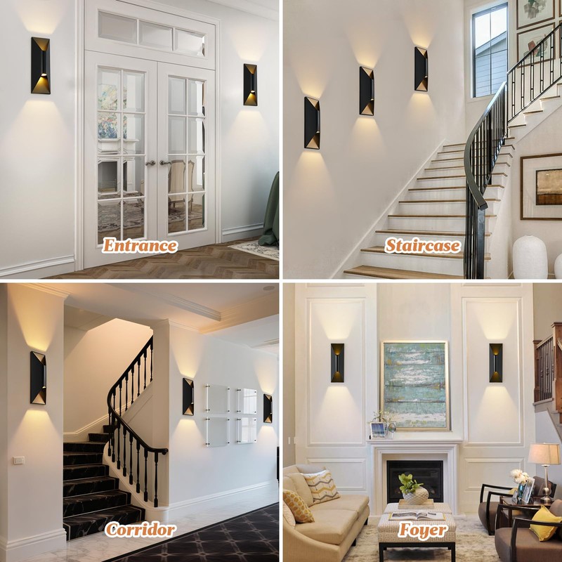 TPSHPTS Outdoor Wall Lights 4 Pack, 15" Up and Down