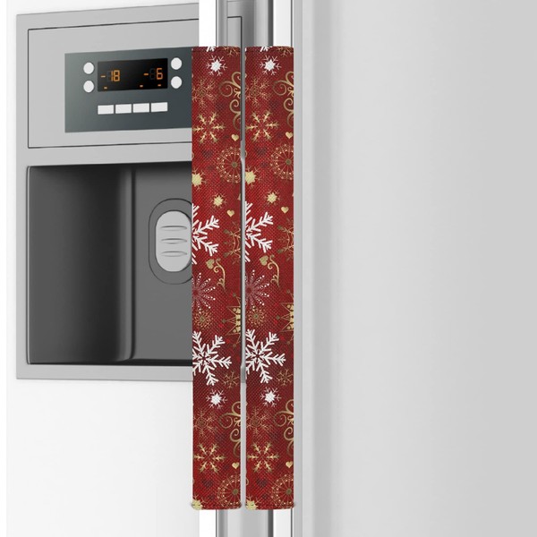 Emelivor Christmas Snowflake Refrigerator Door Handle Cover Set of 2