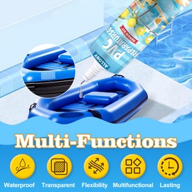 Allony PVC Glue, Pool Repair Kit, Pool Glue, Pool Patches for Inflatable Kayaks, Swimming Rings, Water Beds, Tents, Inflatable Pool Mattresses, 60 ml