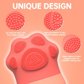 Aquuaera Ice Face Roller, Ice Mold for Face and Eyes,De-Puff Eye Bags,Reduce Migraine Pain,Reusable Massage Silicone Ice Mold Skin Care Tools(Pink)