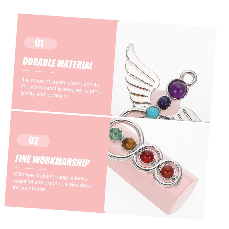 Gatuida Delicate Angel Hexagonal Column Crystal Stone Pendant Ornament for
