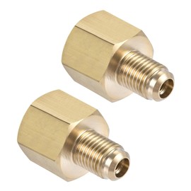 TA-VIGOR Brass Pipe Fitting, 1/4 SAE Flare Male to 3/8 SAE Female Thread, Brass Flare Adapter Tubing Connector for Air, Gas Pipe, Refrigeration, HVAC, 2PCS