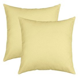 Casual Modern Style Throw Pillow Covers 24"x24" Set of 2 Soft Kids Light Yellow Color Decorative Throw Pillowcases for Simple Yellow Style Pillow Cases Cushion Covers Solid Color Cushion Cases