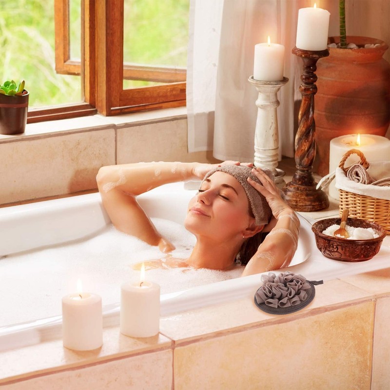 6 piezas de esponja de baño puf de malla de