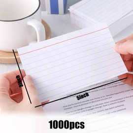HEYPLACE 1000PCS Index Cards, Lined Flash Cards Ruled Index Cards Flashcards Notecards Study Cards Note Cards 3" x 5" for Studying White