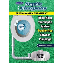 Septic Tank Treatment Septic Fizzytabs 12 Month Supply , Dissolvable Septic Tank Treatment, Natural Bacteria. Reduce Buildup on Pipes Prevent Backup.