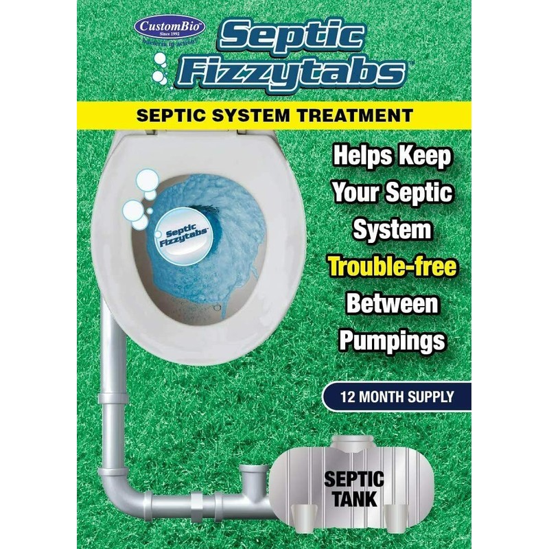 Septic Tank Treatment Septic Fizzytabs 12 Month Supply , Dissolvable