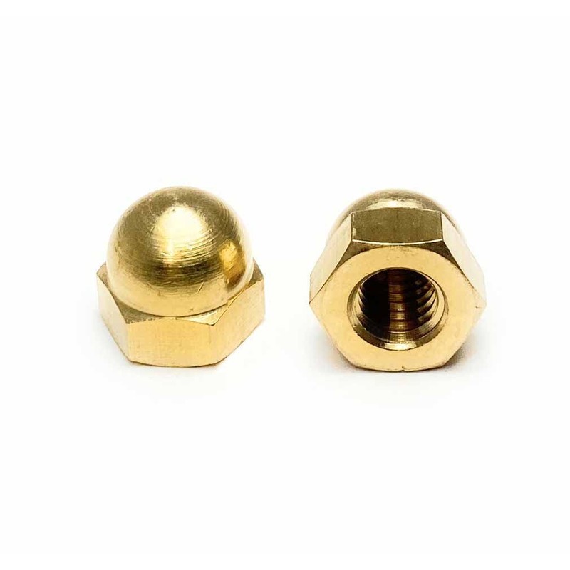 3/8-16 Acorn Cap Nuts Solid Brass (5 Pieces)