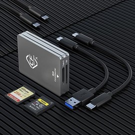 CFexpress - Lector de tarjetas tipo A y SD, doble ranura USB3.2 Gen2 10Gpbs tipo A CFexpress adaptador de lector de tarjetas USB C a USB C/USB A para 