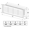 Bathroom Door Air Vent Grille 455mm x 135mm / 18"
