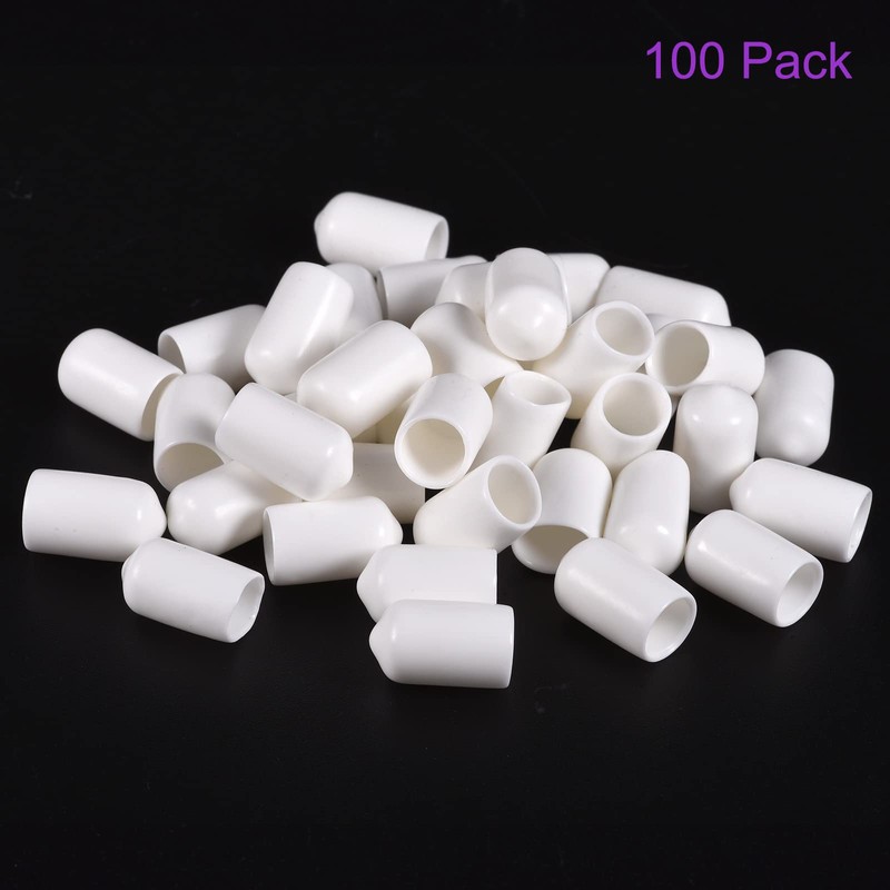 DMiotech 100pcs 9mm Inner Diameter White Screw Protector Rubber End