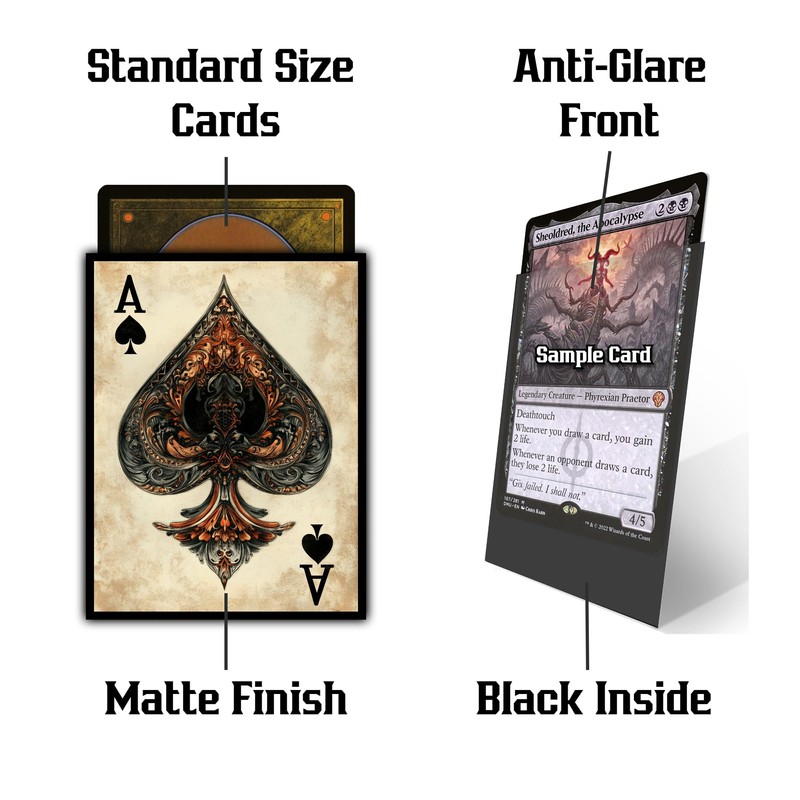 (Ace of Spades) - 100ct Matte TCG/MTG Card Art Sleeves