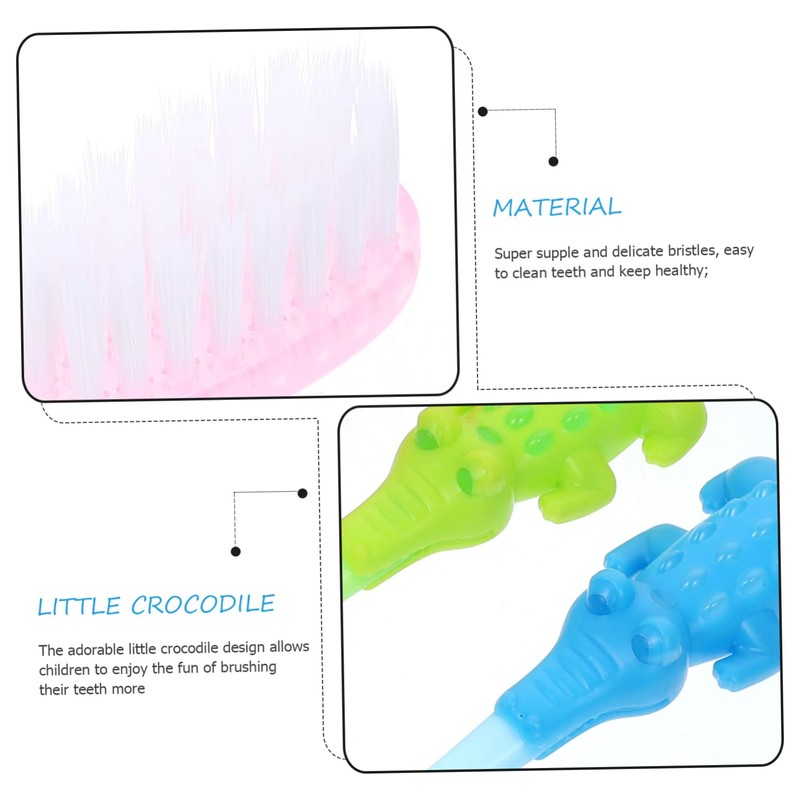TOVINANNA 3sets Toothbrushes Cartoon Soft Bristles for Years Ergonomic Handle
