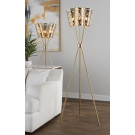 Tres-Tripod 32" Metal Table Lamp, Desk Lamp, Bedside Lamps for Night Stands, Nightstand Lamp, Small Lamp, Small Table Lamps for Living Room, Gold Lamp