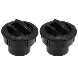 A ABSOPRO Air Conditioning Vent Outlet 60mm Rotatable Round A/C Air Outlet Vent for RV Bus Boat Yacht Black (Set of 2)