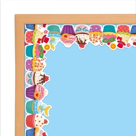72 Feet Cupcake Border Birthday Bulletin Board Borders Trim for Birthday Classroom Summer Party Decoration