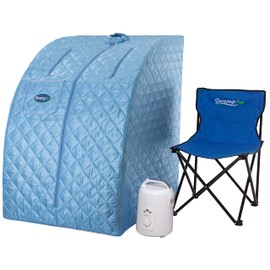 Durasage Lightweight Portable Personal Steam Sauna Spa for Relaxation at Home, 60 Minute Timer, 800 Watt Steam Generator, Chair Included