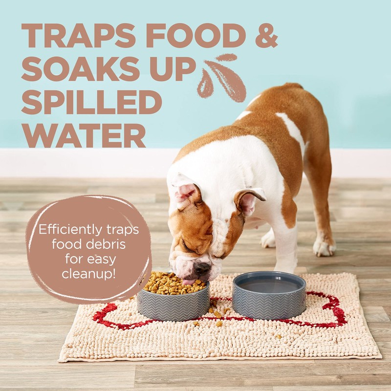 Soggy Doggy Slopmat - Beige/Red Bone - 18” x 24″