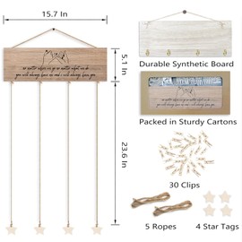 Orchroma Friends Picture Frames Collage Wall Decor,Long Distance Friendship Gifts,Friends Photo Picture Board,Hanging Photo Display with Clips,Home Liveing Room Dorm Bedroom Wall Decor(TAN)