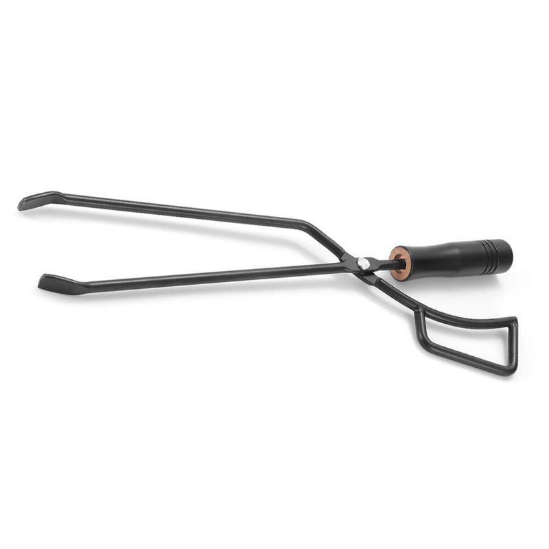 Fire Tong Insulated Wooden Handle Enhanced Grip Log Grabber Firewood