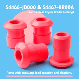 GLOXTED 4Pcs 54466-JD000 54467-BR00A Front & Rear Subframe Engine Cradle Bushing Kit Compatible With Nissan Rogue 2008-2020 Red Replacement Parts