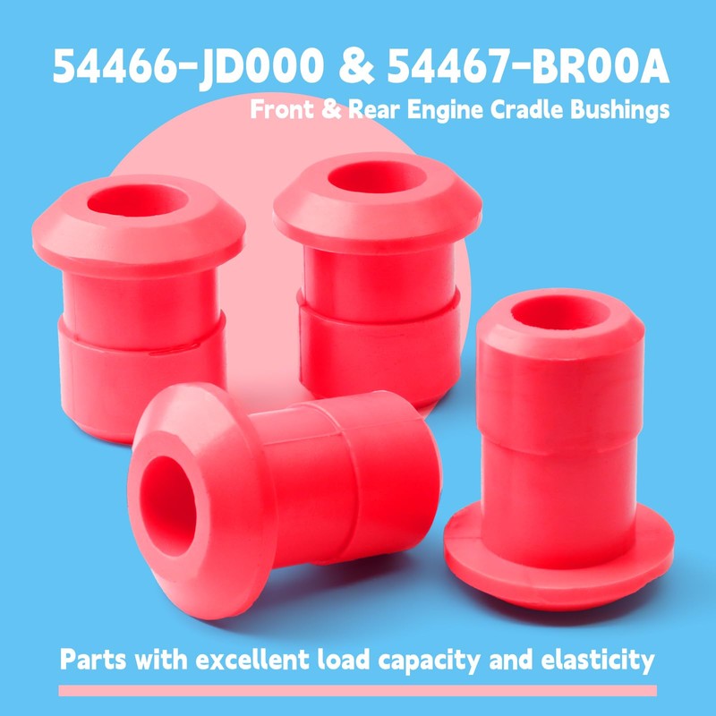 GLOXTED 4Pcs 54466-JD000 54467-BR00A Front & Rear Subframe Engine Cradle