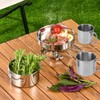 6PCS Portable Cookware Set Rapid Heating 304 Stainless Steel Efficient