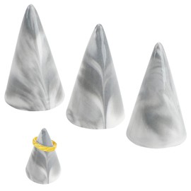 Modern Marble Ceramic Ring Holder Decorative Tower Cone Nightstand Display Stand for Jewelry Rings (Pink)