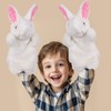 BORFUE White Rabbit Hand Puppet Animal Plush Hand Puppet Rabbit