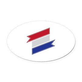 CafePress Patriotic Ribbon Euro Oval Car Bumper Magnet