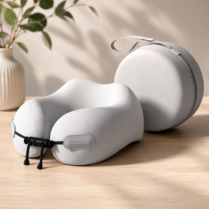 Memory Foam Travel Neck Pillow for Airplane & Daily Rest