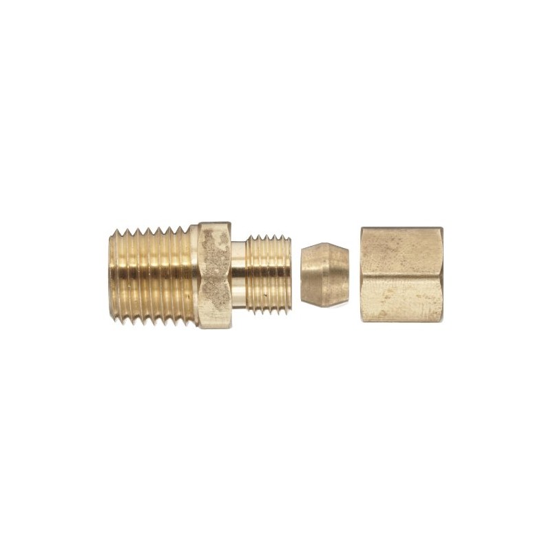 Anderson Metals 50068-0408 Brass Tube Fitting, Connector, 1/4" Compression x