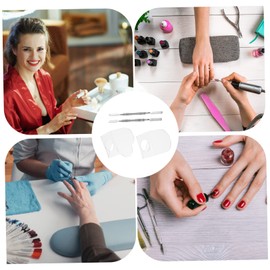 Outanaya 2Sets Acrylic Color Mixing Tray for Makeup Durable Foundation Nail Art Pallet with Comfortable Finger Grip for Professionals Beginners Beauty Supply for Mixing