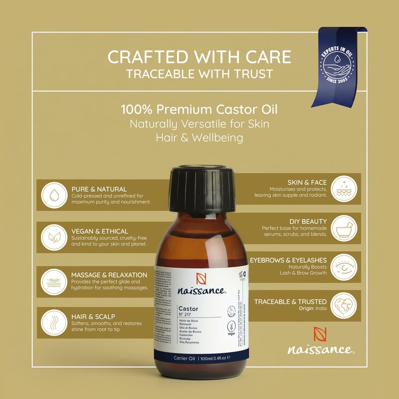 Naissance Castor Oil Cold Pressed (No. 217) - 100ml -